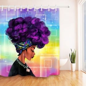 10/10

US STOCK 72x72" Purple Hair African Black G